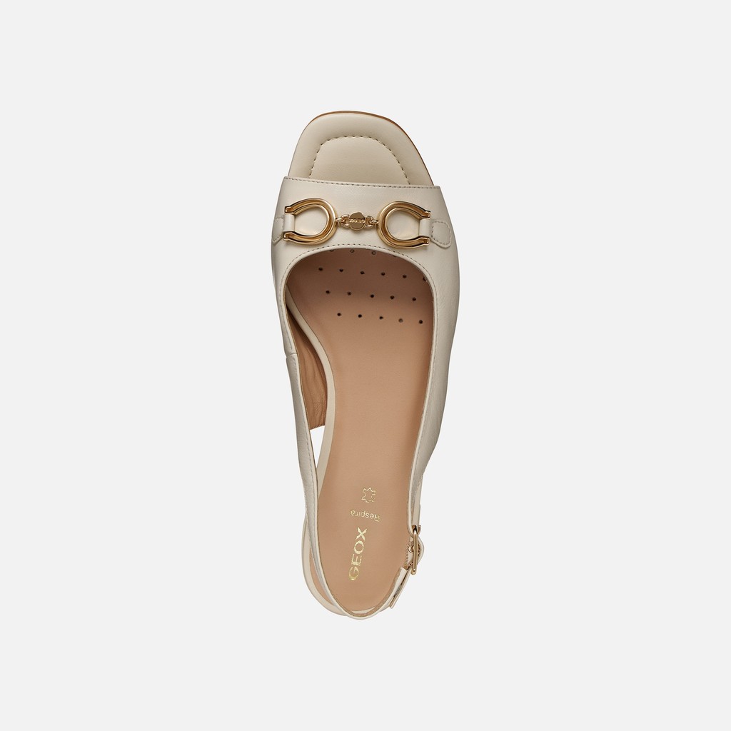 Slingbacks with low heels NEW ERAKLIA 15 WOMAN Papyrus - image number 5 | GEOX