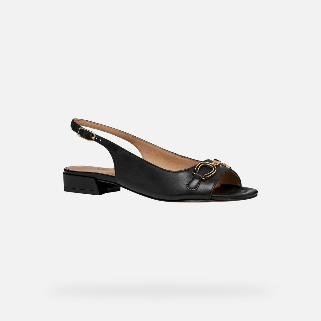 Slingbacks with low heels NEW ERAKLIA 15 WOMAN Black - image number 2 | GEOX