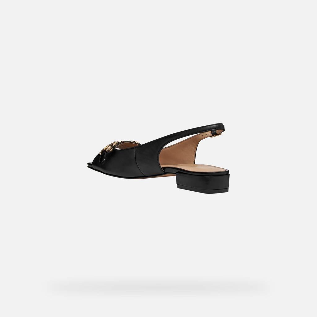 Slingbacks with low heels NEW ERAKLIA 15 WOMAN Black - image number 4 | GEOX
