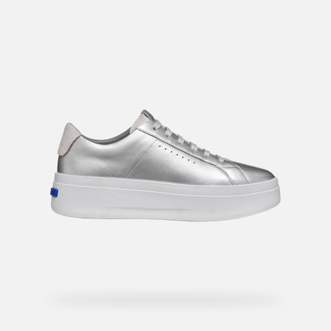 Platform trainers GXCP-03 WOMAN Silver/Off White - image number 1 | GEOX