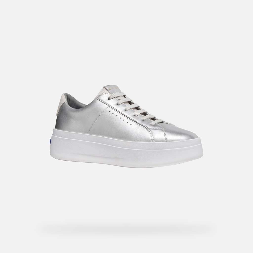 Platform trainers GXCP-03 WOMAN Silver/Off White - image number 2 | GEOX
