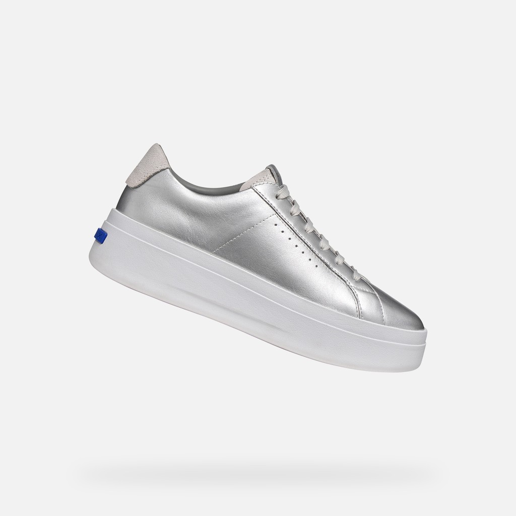 Platform trainers GXCP-03 WOMAN Silver/Off White - image number 0 | GEOX