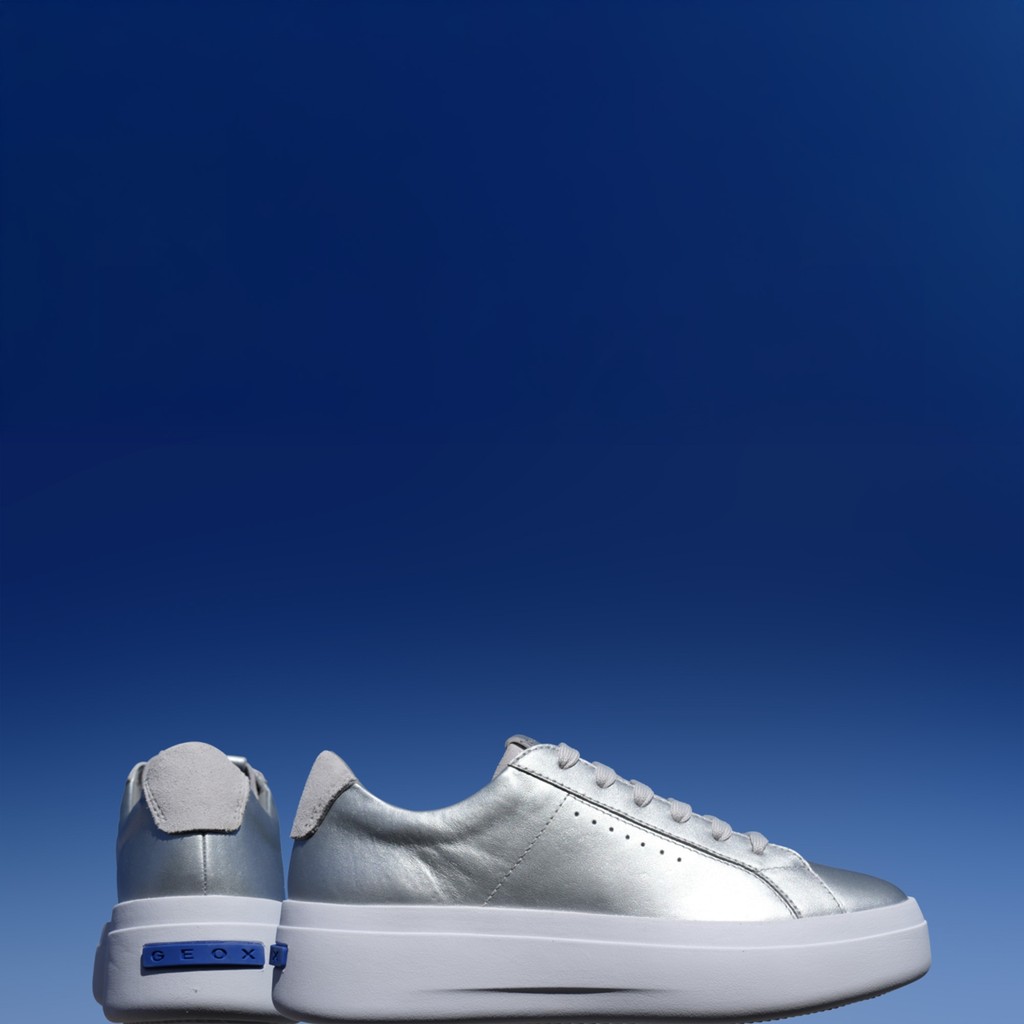 Sneakers &agrave; plateforme GXCP-03 FEMME Argent/Blanc cass&eacute; - image number 1 | GEOX