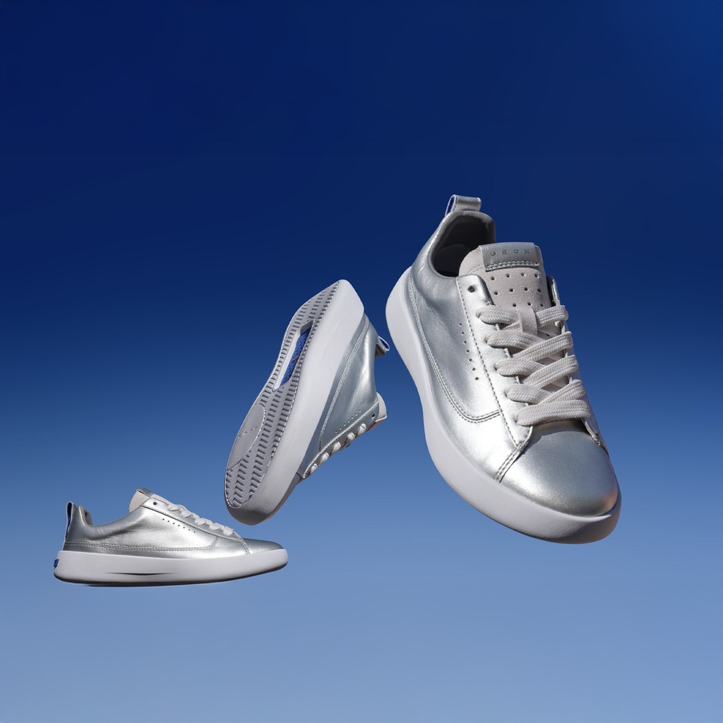 Baskets basse GXCP-01 FEMME Blanc cass&eacute;/Argent - image number 1 | GEOX