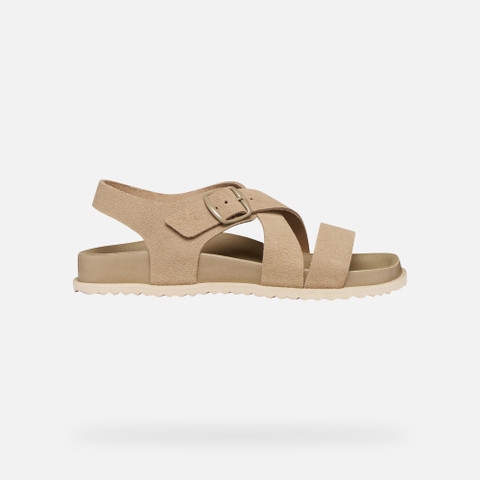 Flat sandals SANDYBETT WOMAN Light Taupe - image number 1 | GEOX