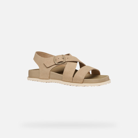 Flat sandals SANDYBETT WOMAN Light Taupe - image number 2 | GEOX