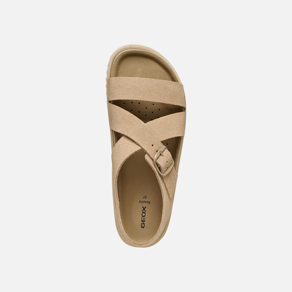 Flat sandals SANDYBETT WOMAN Light Taupe - image number 5 | GEOX