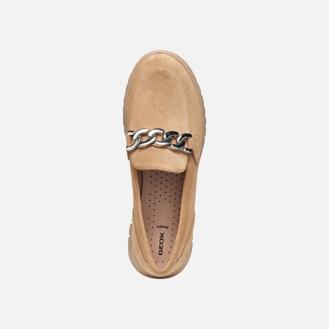 Suede loafers FLEXTRIDE WOMAN Beige - image number 5 | GEOX