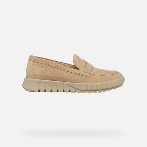 Suede loafers FLEXTRIDE WOMAN Cream - image number 1 | GEOX