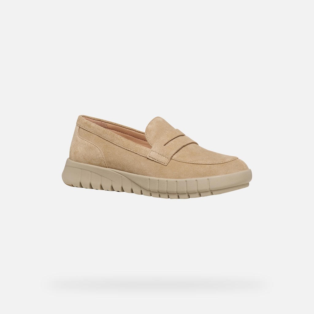 Suede loafers FLEXTRIDE WOMAN Cream - image number 2 | GEOX
