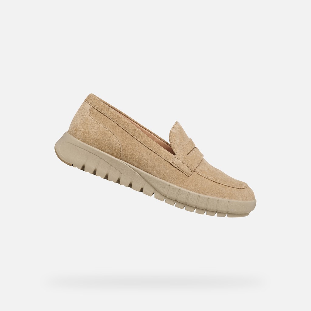 Suede loafers FLEXTRIDE WOMAN Cream - image number 0 | GEOX