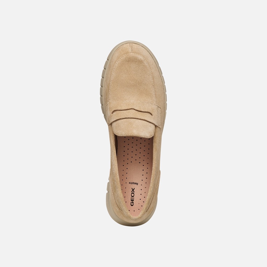 Suede loafers FLEXTRIDE WOMAN Cream - image number 5 | GEOX
