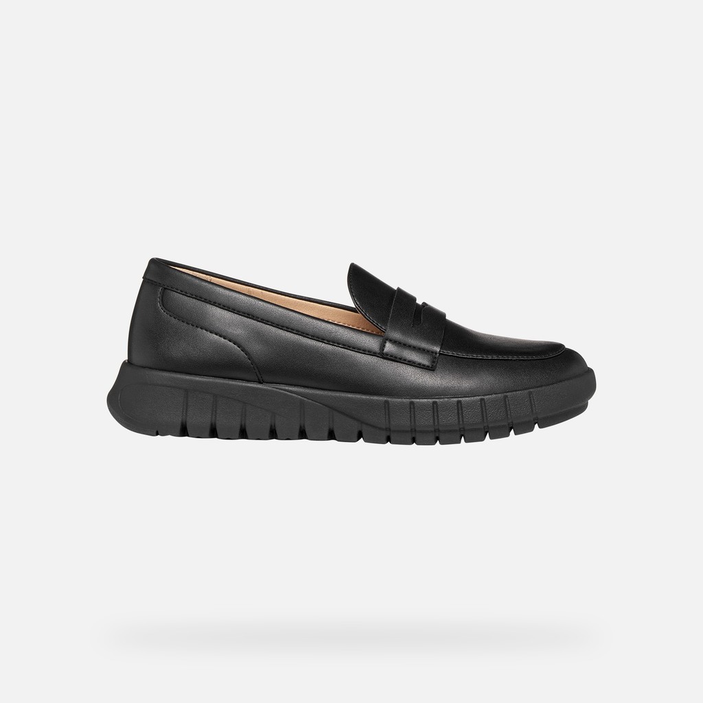 Suede loafers FLEXTRIDE WOMAN Black - image number 1 | GEOX