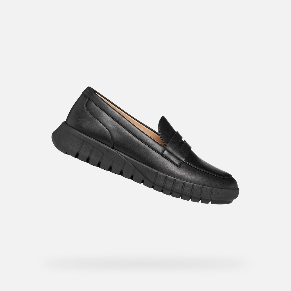 Suede loafers FLEXTRIDE WOMAN Black - image number 0 | GEOX