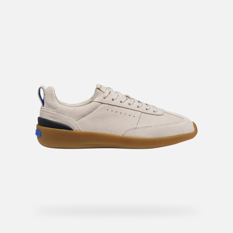 Baskets en cuir GXRN-02 FEMME Beige clair/Blanc cass&eacute; - image number 2 | GEOX