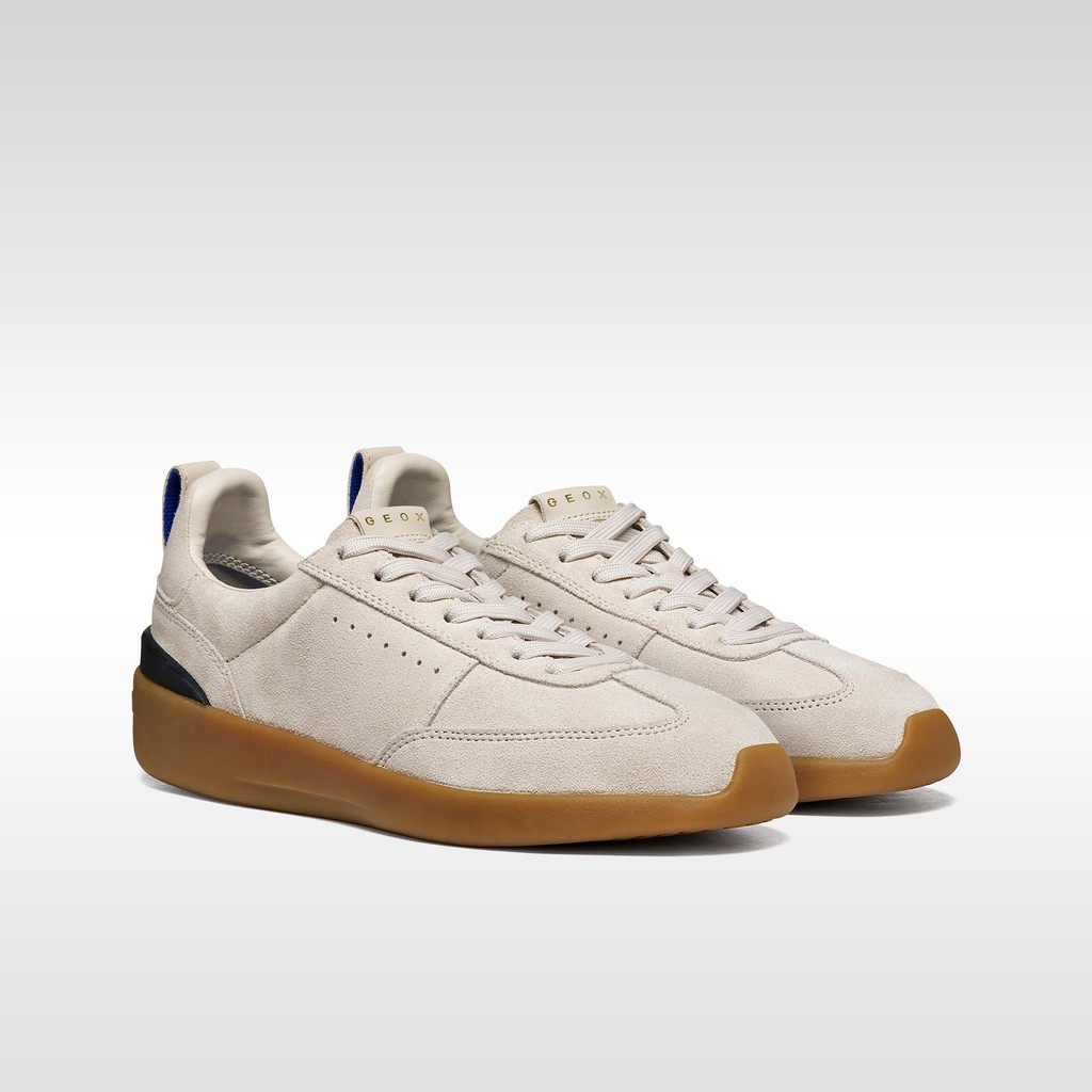 Baskets en cuir GXRN-02 FEMME Beige clair/Blanc cass&eacute; - image number 8 | GEOX