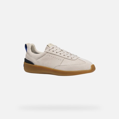 Baskets en cuir GXRN-02 FEMME Beige clair/Blanc cass&eacute; - image number 3 | GEOX