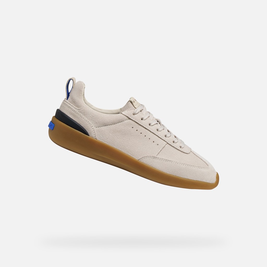 Baskets en cuir GXRN-02 FEMME Beige clair/Blanc cass&eacute; - image number 0 | GEOX