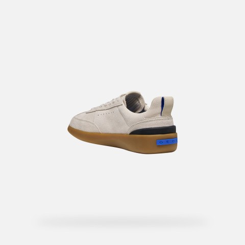 Baskets en cuir GXRN-02 FEMME Beige clair/Blanc cass&eacute; - image number 4 | GEOX