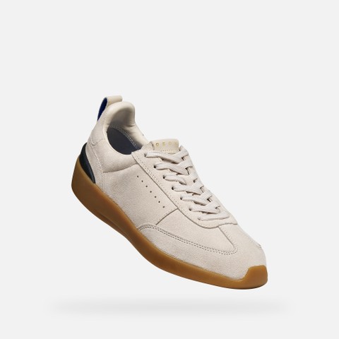 Baskets en cuir GXRN-02 FEMME Beige clair/Blanc cass&eacute; - image number 5 | GEOX