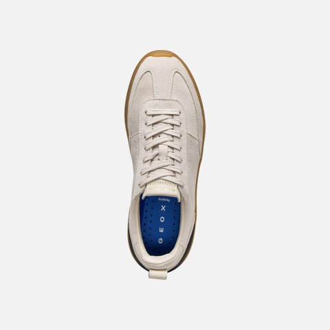 Baskets en cuir GXRN-02 FEMME Beige clair/Blanc cass&eacute; - image number 6 | GEOX