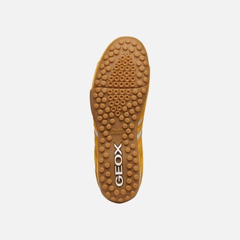 Baskets basse Vintage SNAKE ORIGINAL FEMME Jaune/Blanc cass&eacute; - image number 6 | GEOX