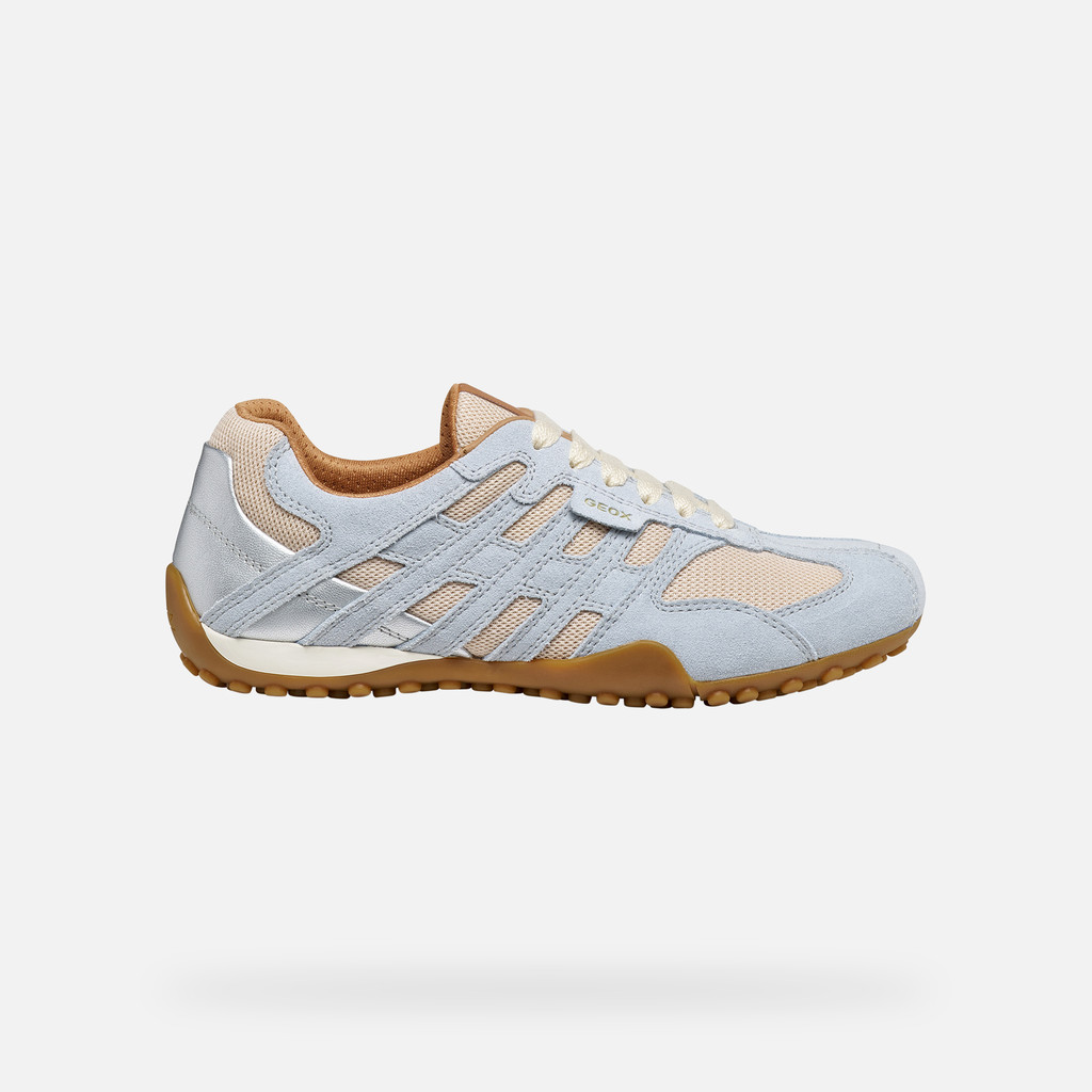 Niedrige Sneakers Vintage SNAKE ORIGINAL DAME Off-White/Hellblau - image number 1 | GEOX