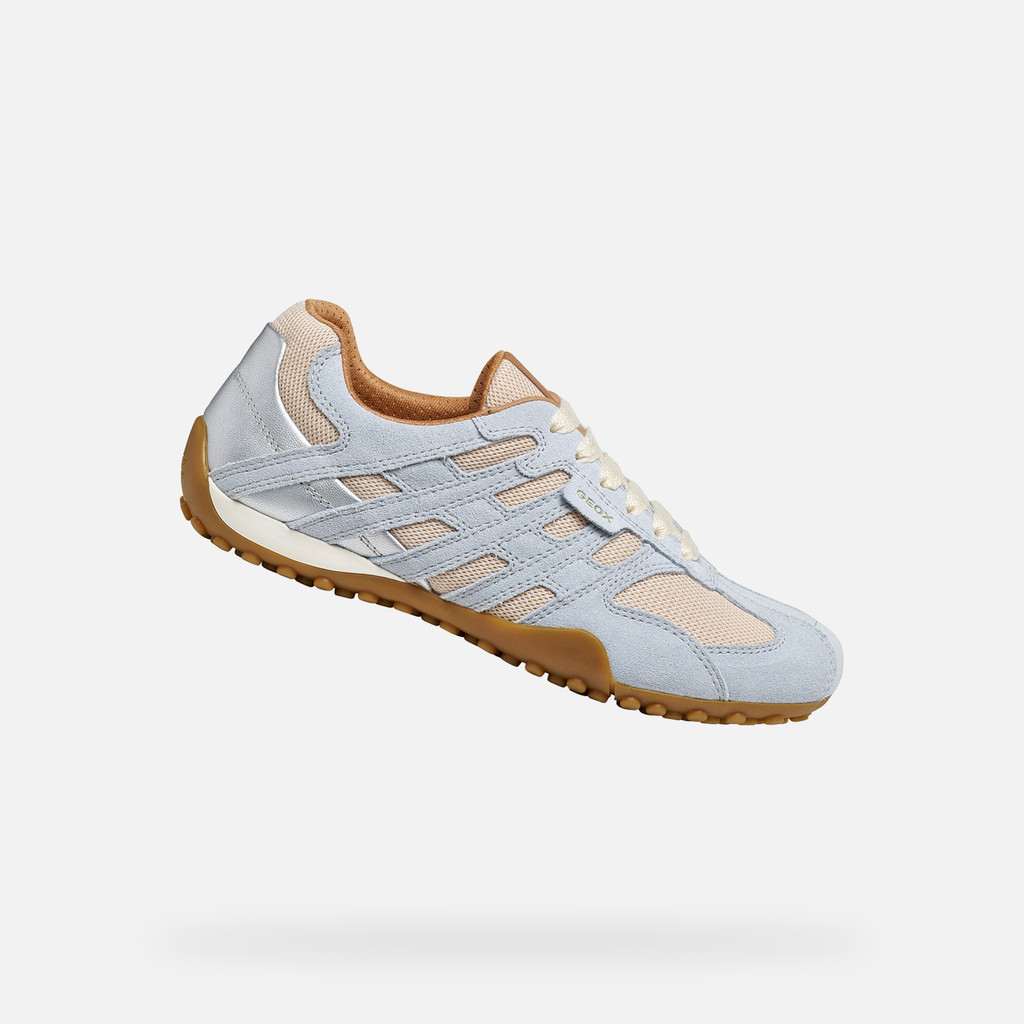 Niedrige Sneakers Vintage SNAKE ORIGINAL DAME Off-White/Hellblau - image number 0 | GEOX