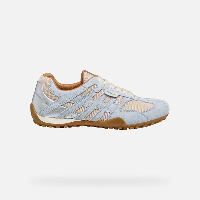 Baskets basse Vintage SNAKE ORIGINAL FEMME Blanc cassé/Bleu ciel clair | GEOX
