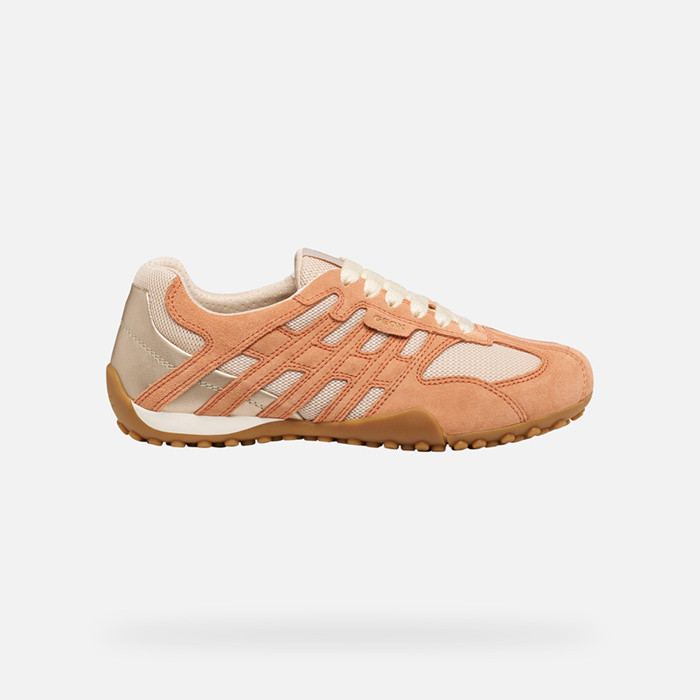 Niedrige Sneakers Vintage SNAKE ORIGINAL DAME Off-White/Rosé-Beige | GEOX
