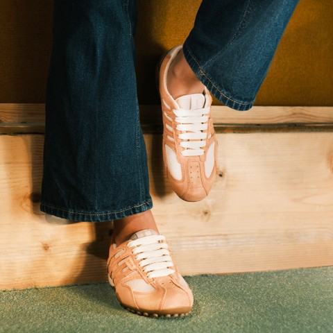 Vintage low top sneakers SNAKE ORIGINAL WOMAN Papyrus/Peach - image number 1 | GEOX