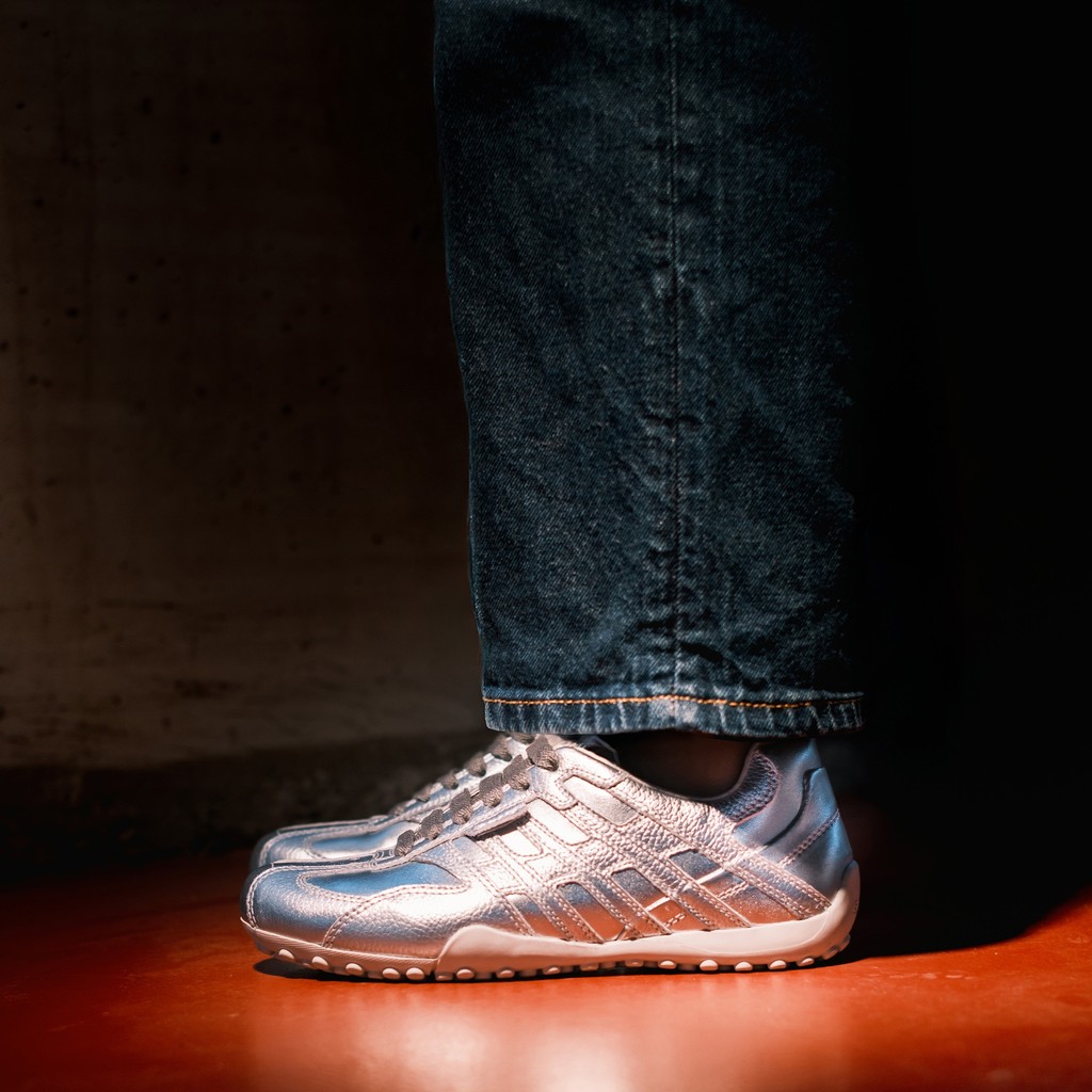 Sneakers basse vintage SNAKE ORIGINAL DONNA Argento - image number 1 | GEOX