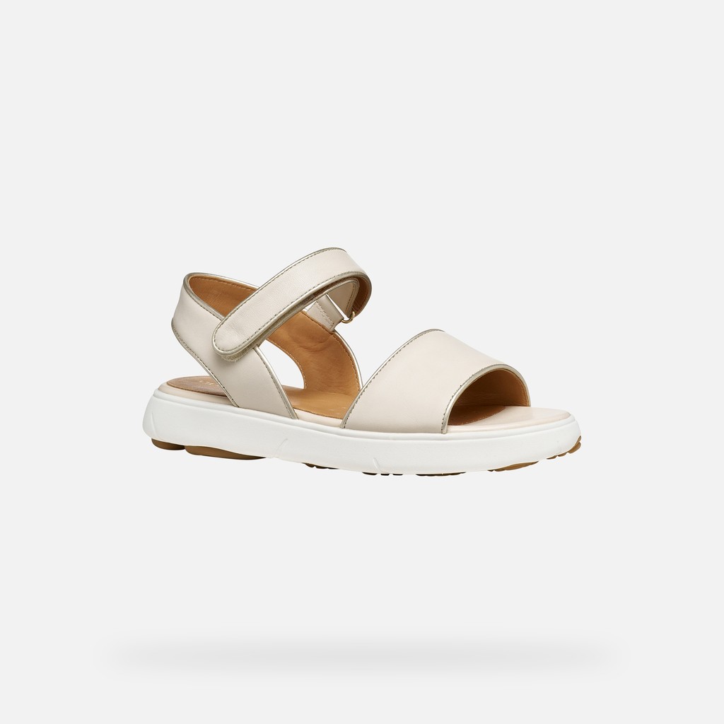 Flat sandals NEBULA 2.0 C S WOMAN Papyrus/Light gold - image number 2 | GEOX