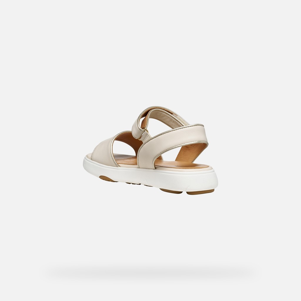 Flat sandals NEBULA 2.0 C S WOMAN Papyrus/Light gold - image number 3 | GEOX