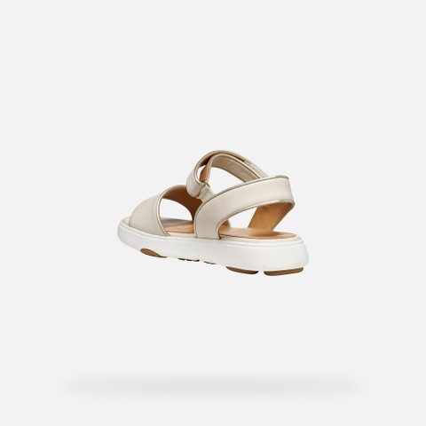 Flat sandals NEBULA 2.0 C S WOMAN Papyrus/Light gold - image number 3 | GEOX