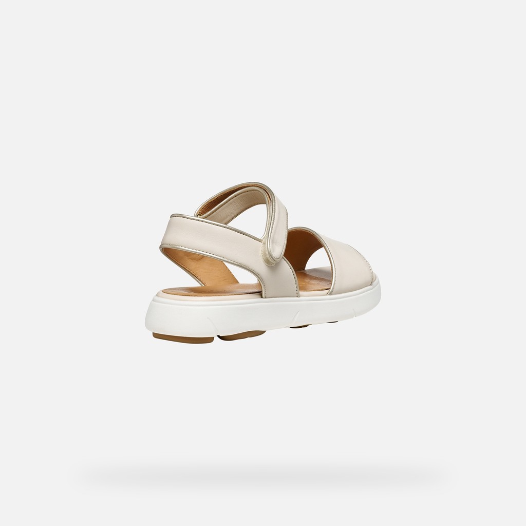 Flat sandals NEBULA 2.0 C S WOMAN Papyrus/Light gold - image number 4 | GEOX