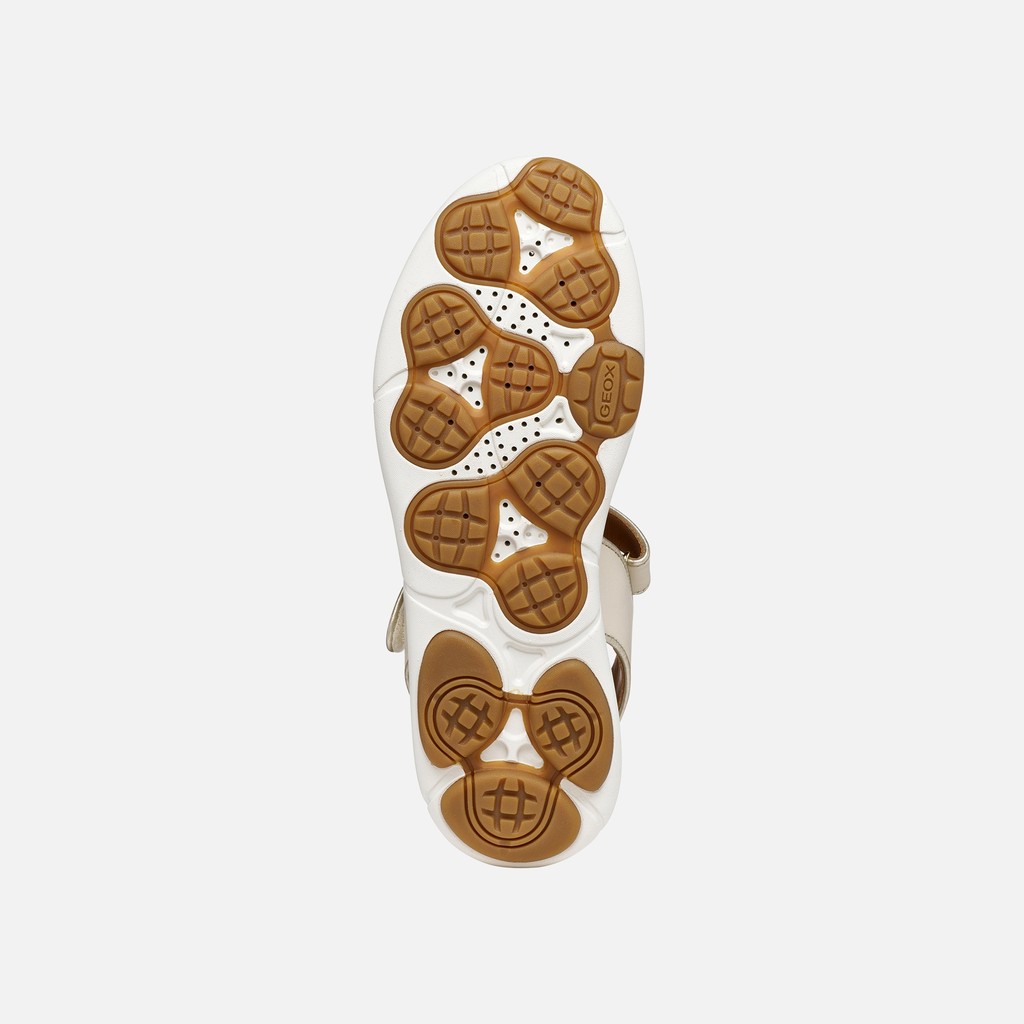 Flat sandals NEBULA 2.0 C S WOMAN Papyrus/Light gold - image number 6 | GEOX