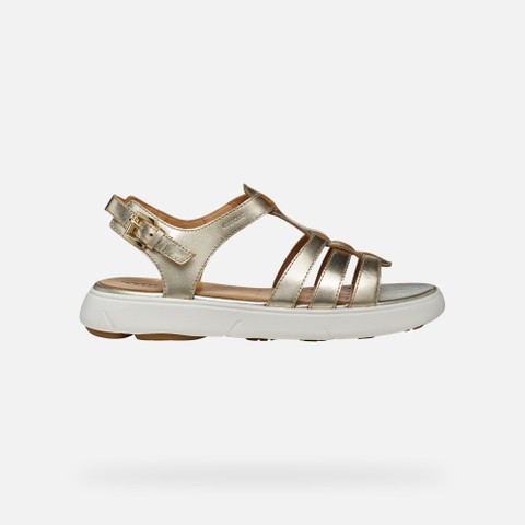 Flat sandals NEBULA 2.0 C S WOMAN Light Gold - image number 1 | GEOX
