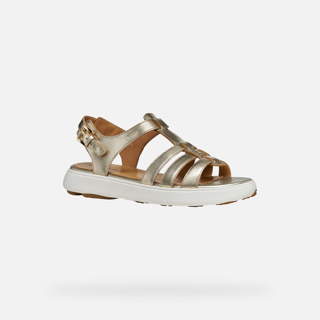 Flat sandals NEBULA 2.0 C S WOMAN Light Gold - image number 2 | GEOX