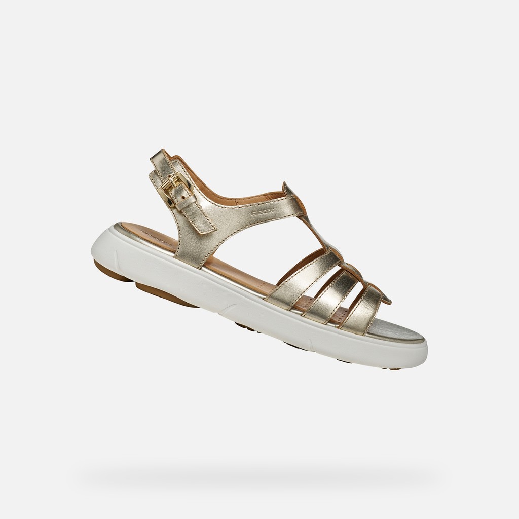 Flat sandals NEBULA 2.0 C S WOMAN Light Gold - image number 0 | GEOX
