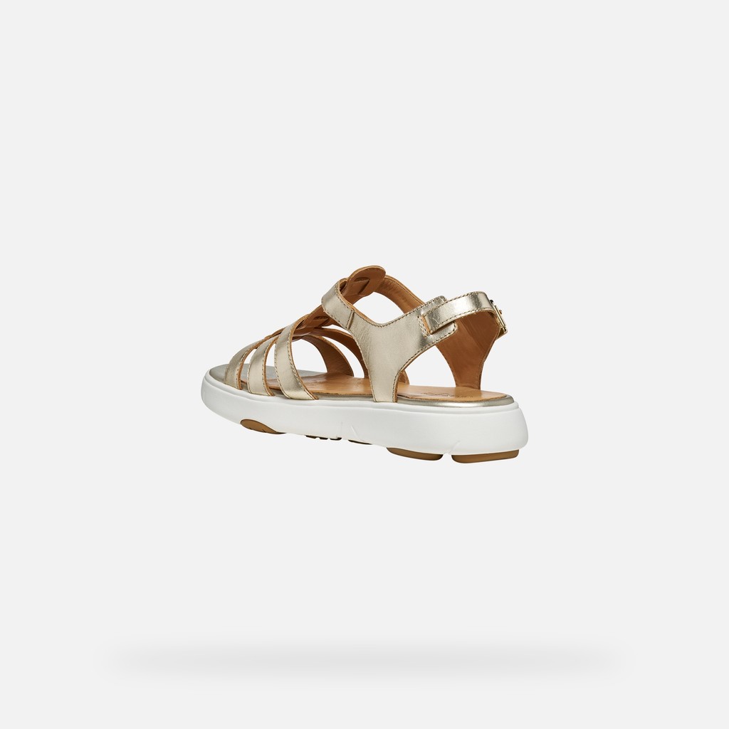 Flat sandals NEBULA 2.0 C S WOMAN Light Gold - image number 3 | GEOX
