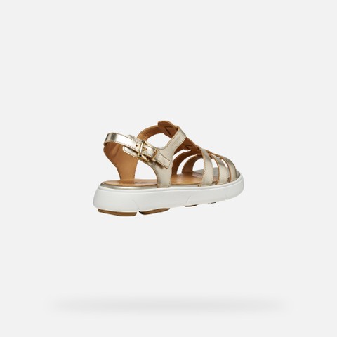 Flat sandals NEBULA 2.0 C S WOMAN Light Gold - image number 4 | GEOX