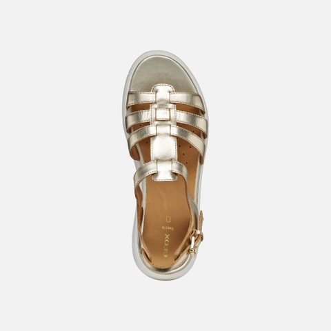 Flat sandals NEBULA 2.0 C S WOMAN Light Gold - image number 5 | GEOX