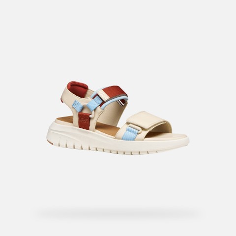 Sport sandals FLEXTRIDE S WOMAN Papyrus/Crystal - image number 2 | GEOX