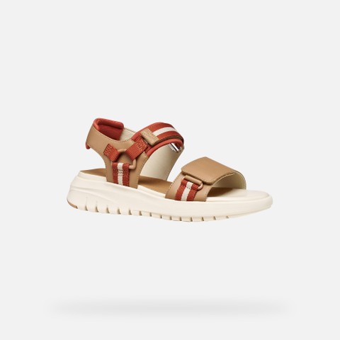 Sand&aacute;lias desportivas FLEXTRIDE S MULHER Bege/Tijolo - image number 3 | GEOX