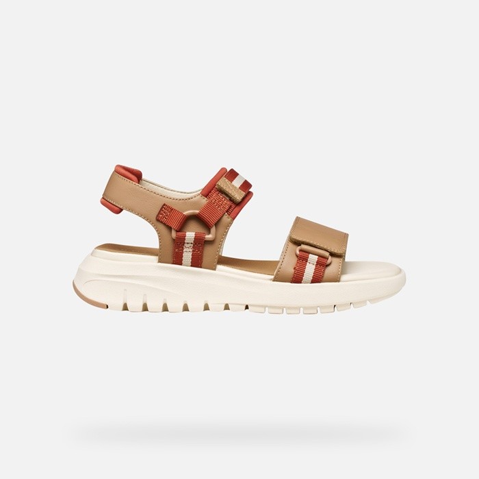 Sportsandalen FLEXTRIDE S DAME Beige/Ziegelrot | GEOX