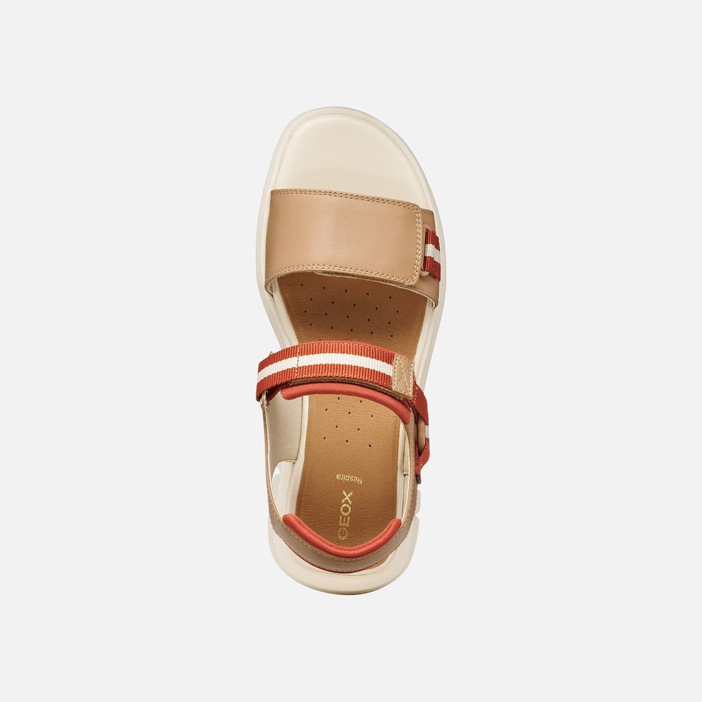 Sand&aacute;lias desportivas FLEXTRIDE S MULHER Bege/Tijolo - image number 6 | GEOX