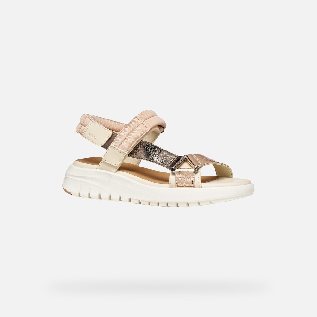 Sport sandals FLEXTRIDE S WOMAN Papyrus/Dark Beige - image number 2 | GEOX