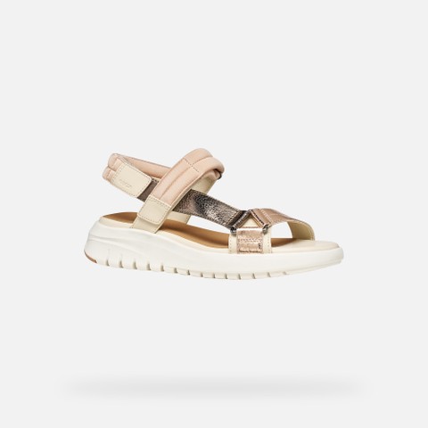 Sport sandals FLEXTRIDE S WOMAN Papyrus/Dark Beige - image number 2 | GEOX