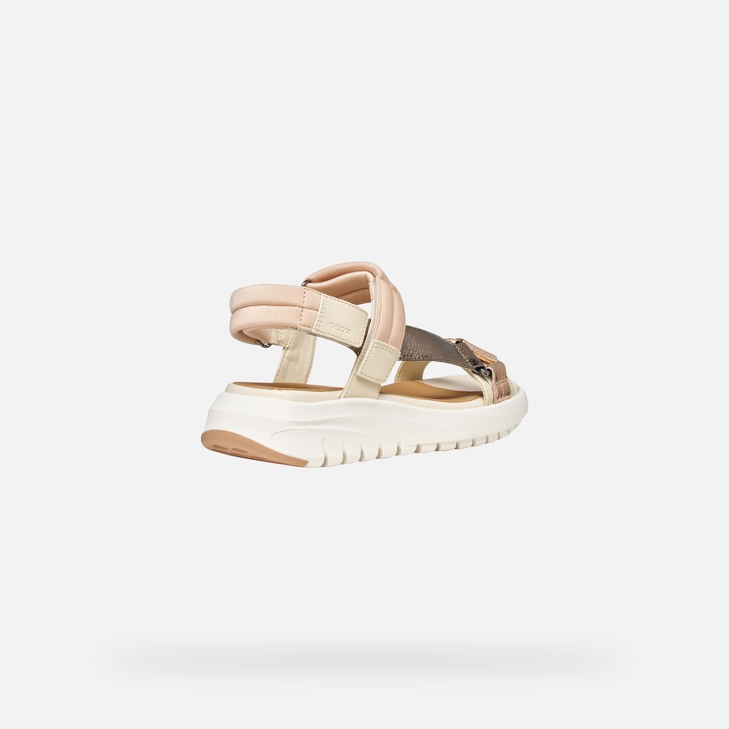 Sport sandals FLEXTRIDE S WOMAN Papyrus/Dark Beige - image number 4 | GEOX